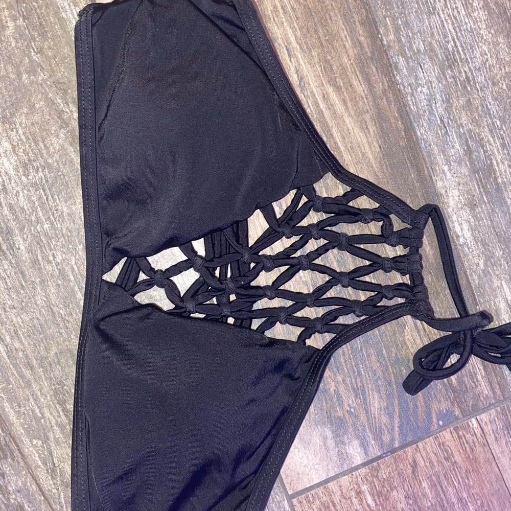 Black target bathing suit